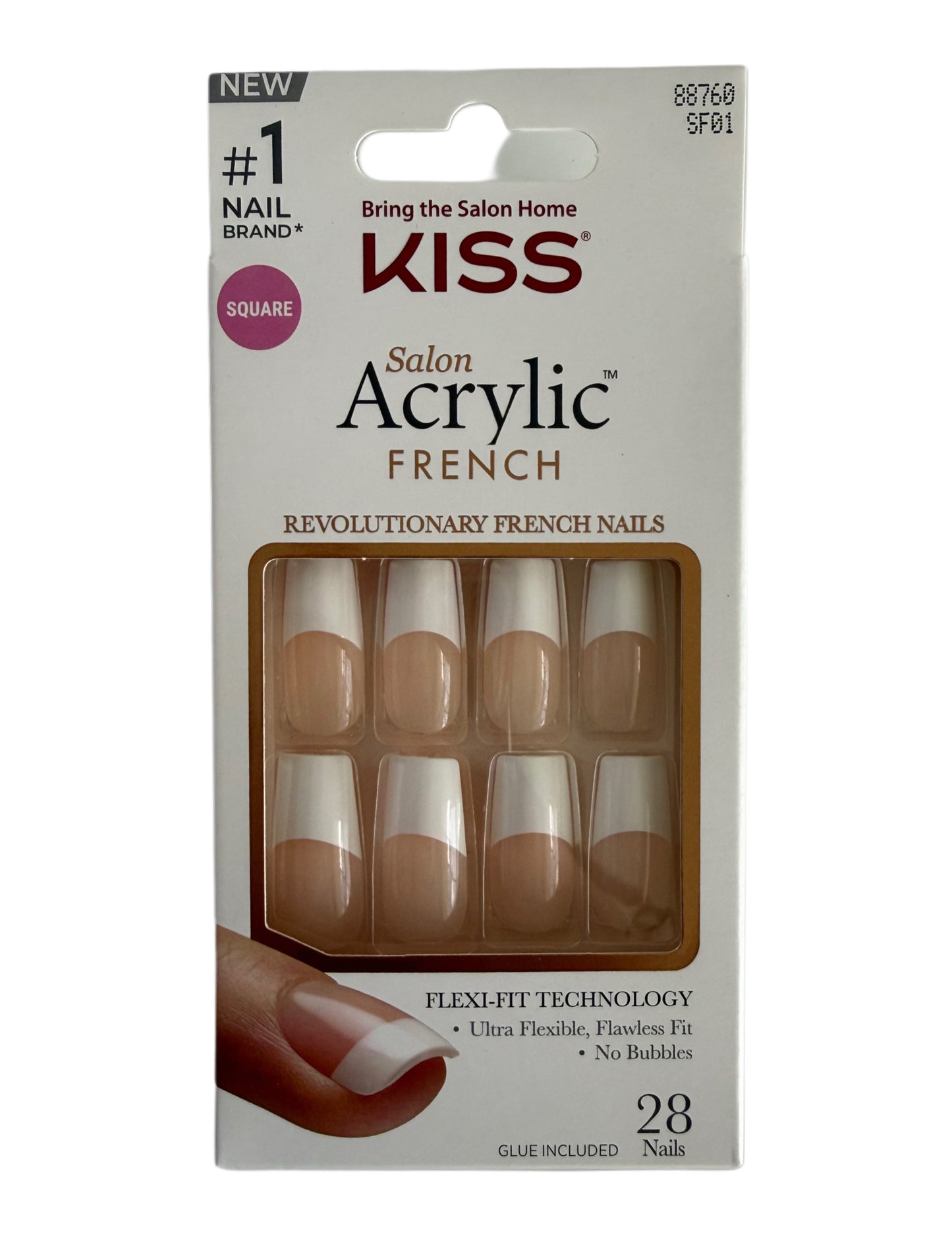 KISS Salon Acrylic French/Natural Press on Nails