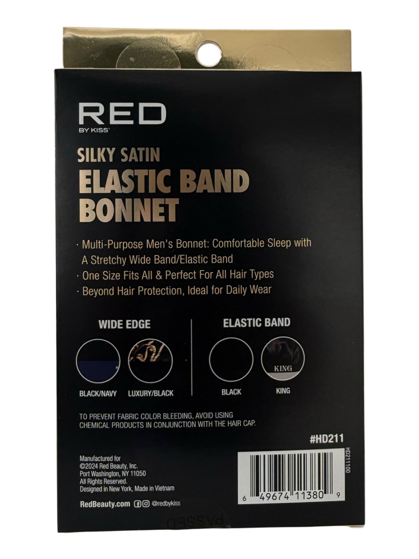 Men’s Silky Satin Bonnet- Elastic Band