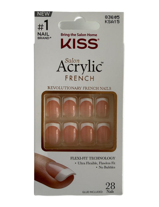 KISS Salon Acrylic French/Natural Press on Nails