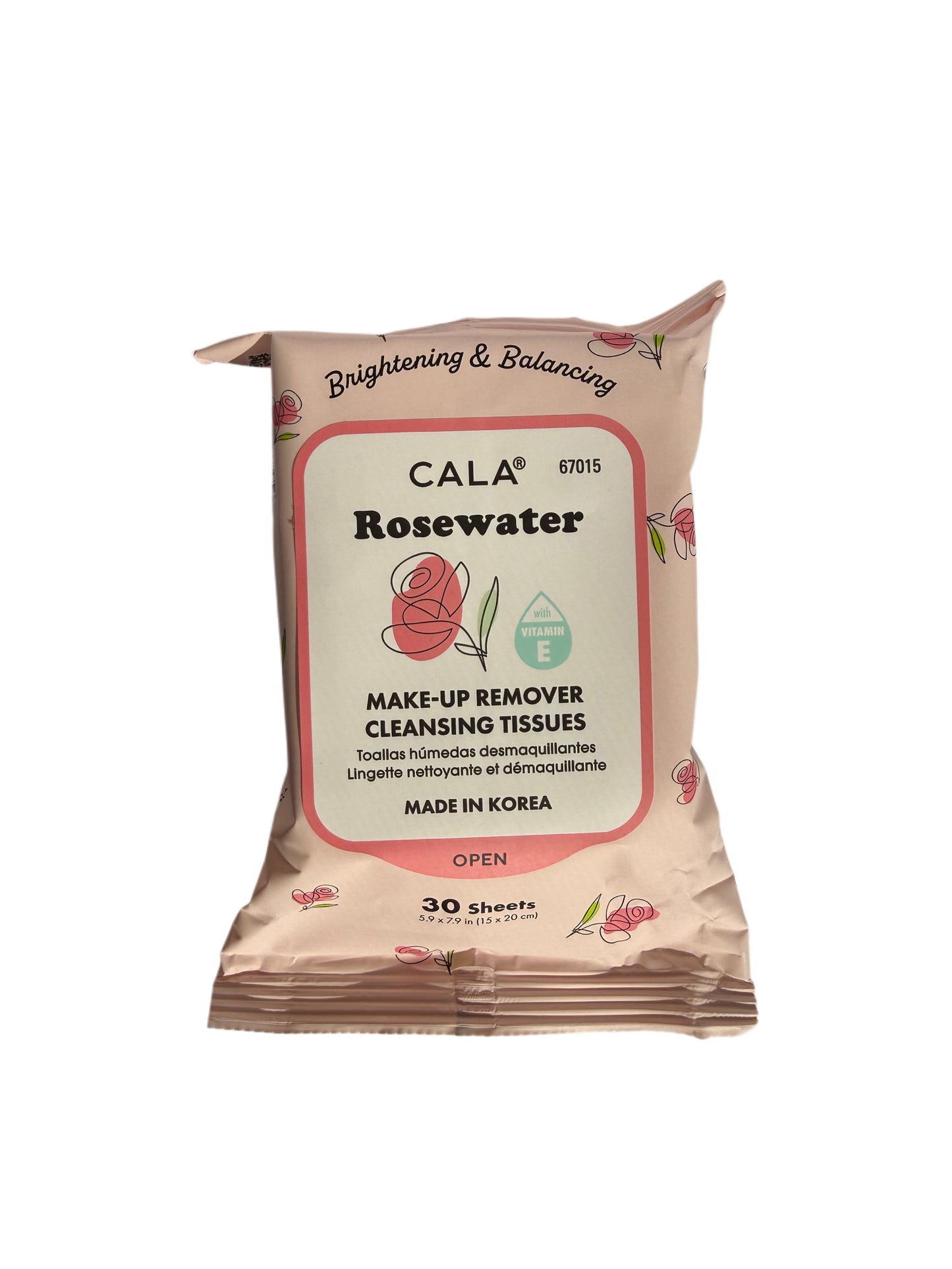 Cala Make-up Remover Cleansing Tissues- Rosewater