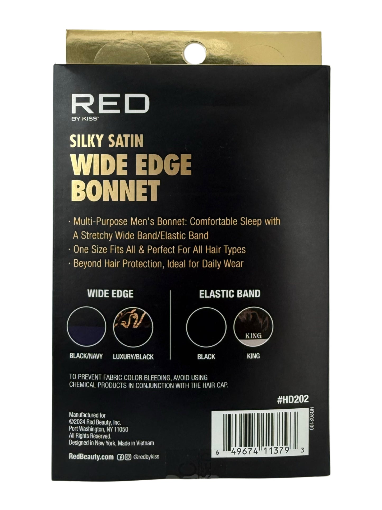 Men’s Silky Satin Bonnet- Wide Band